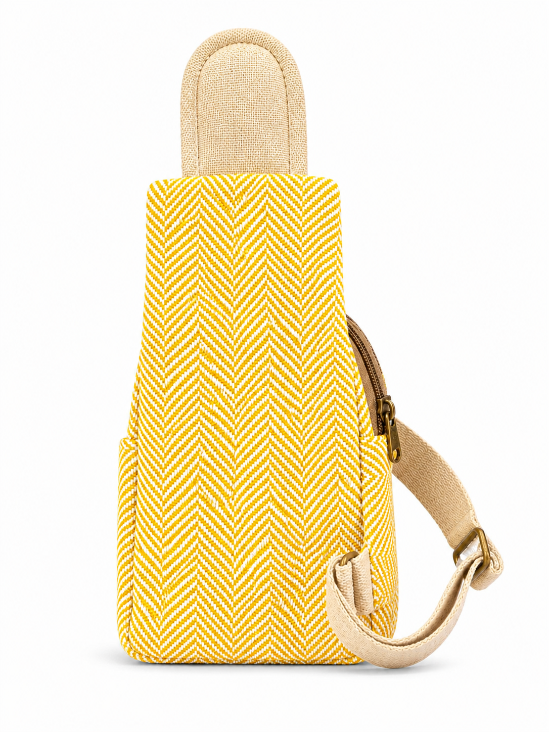 Gozya Natural Hemp Stylish Crossbody Shoulder bag Backpack Adjustable Strap for Men & Women with multi utility pouch