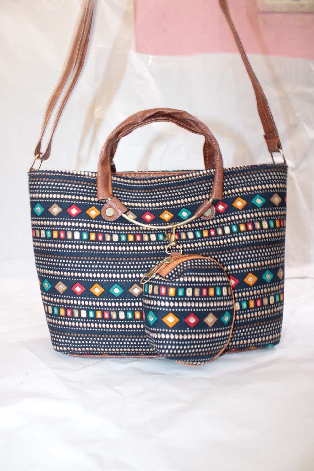 Gozya Handicraft Handbag and Shoulder Bag, Top Handle Satchel, and Spacious Zipper Compartment