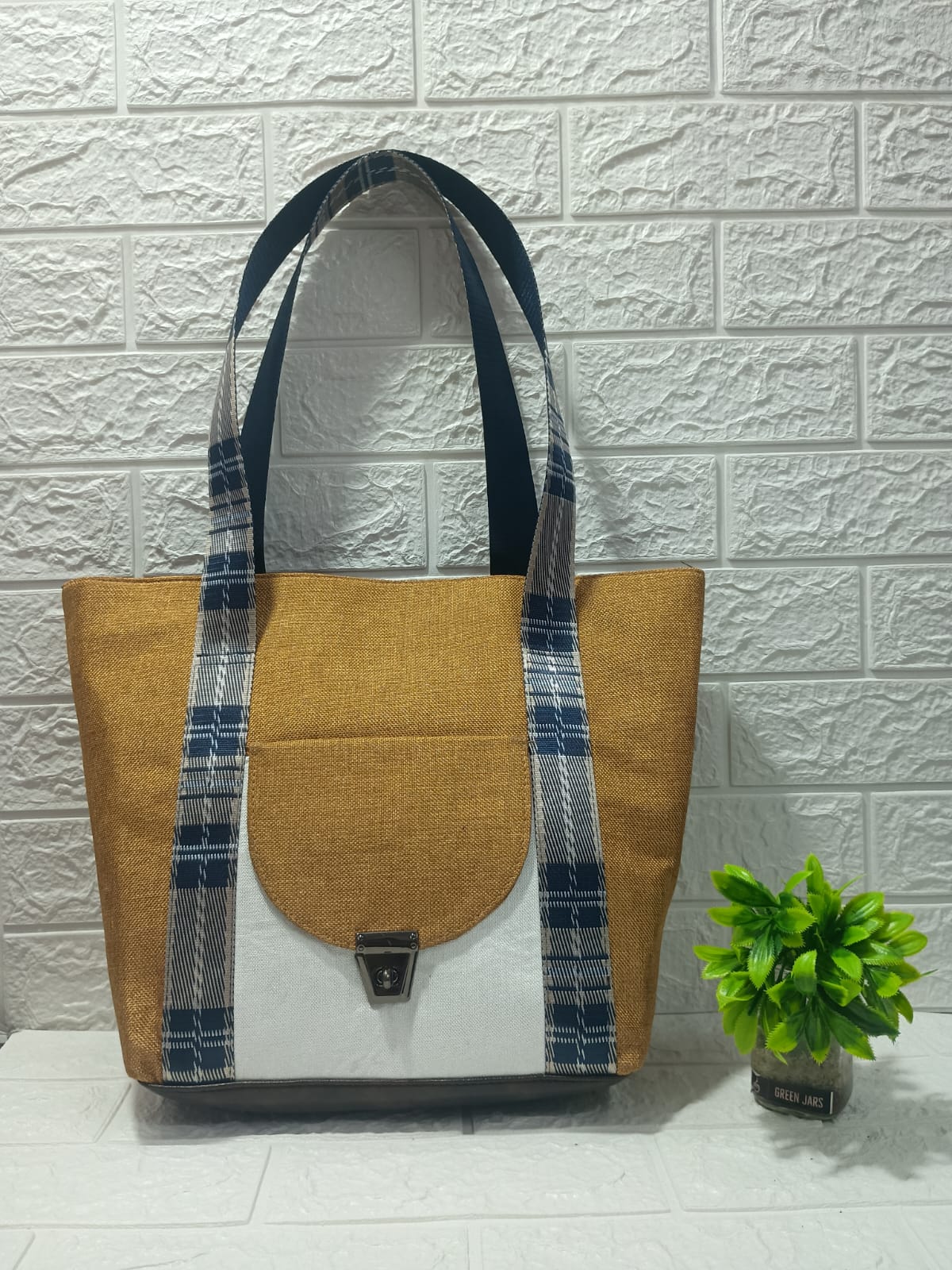 Gozya yellow Tote Bag handcrafted with elegant Design