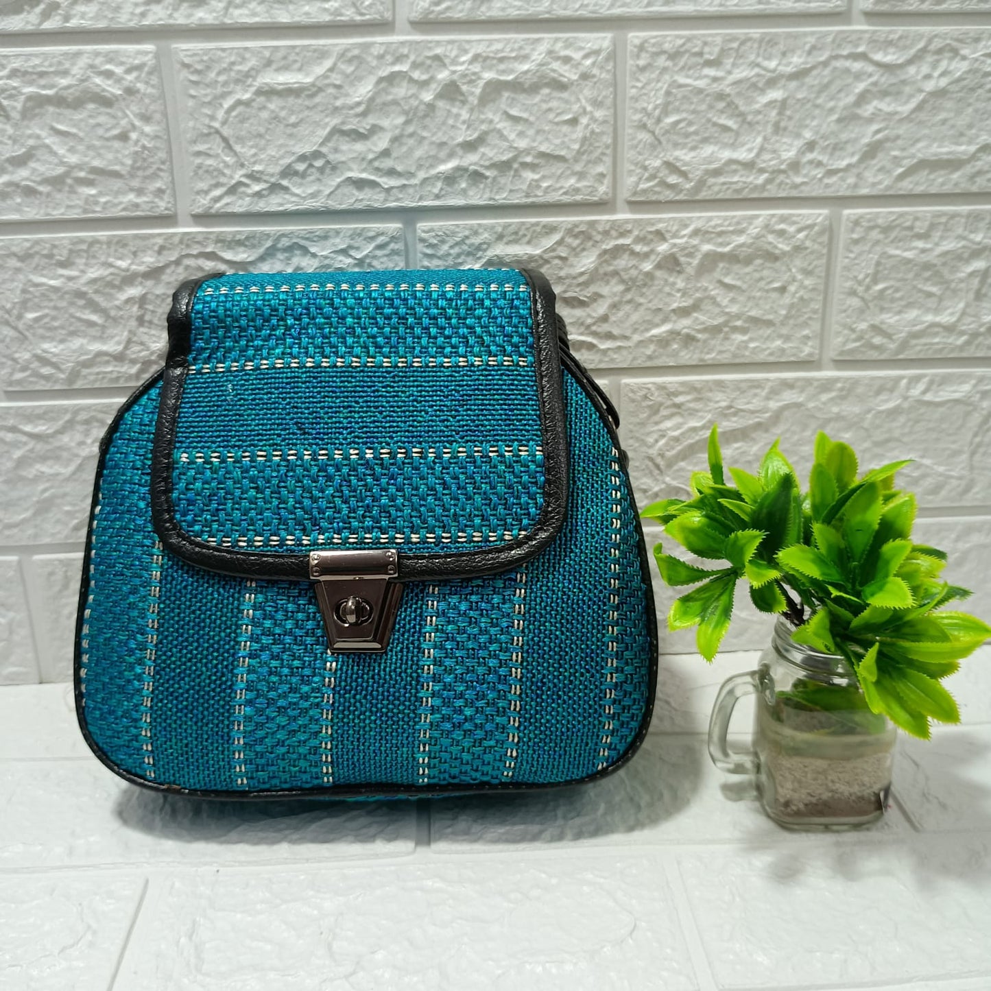 Gozya Satchel Blue Bag for Girls & Women Crossbody Handbag with Adjustable & Detachable Sling Strap