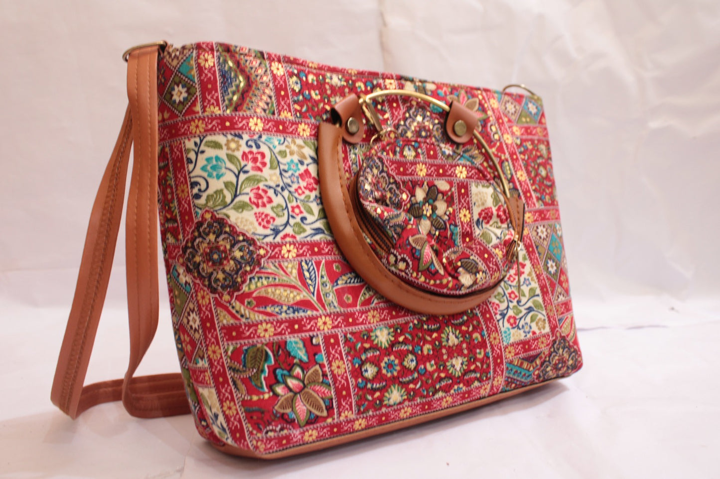 Gozya Handicraft Handbag and Shoulder Bag, Top Handle Satchel, and Spacious Zipper Compartment
