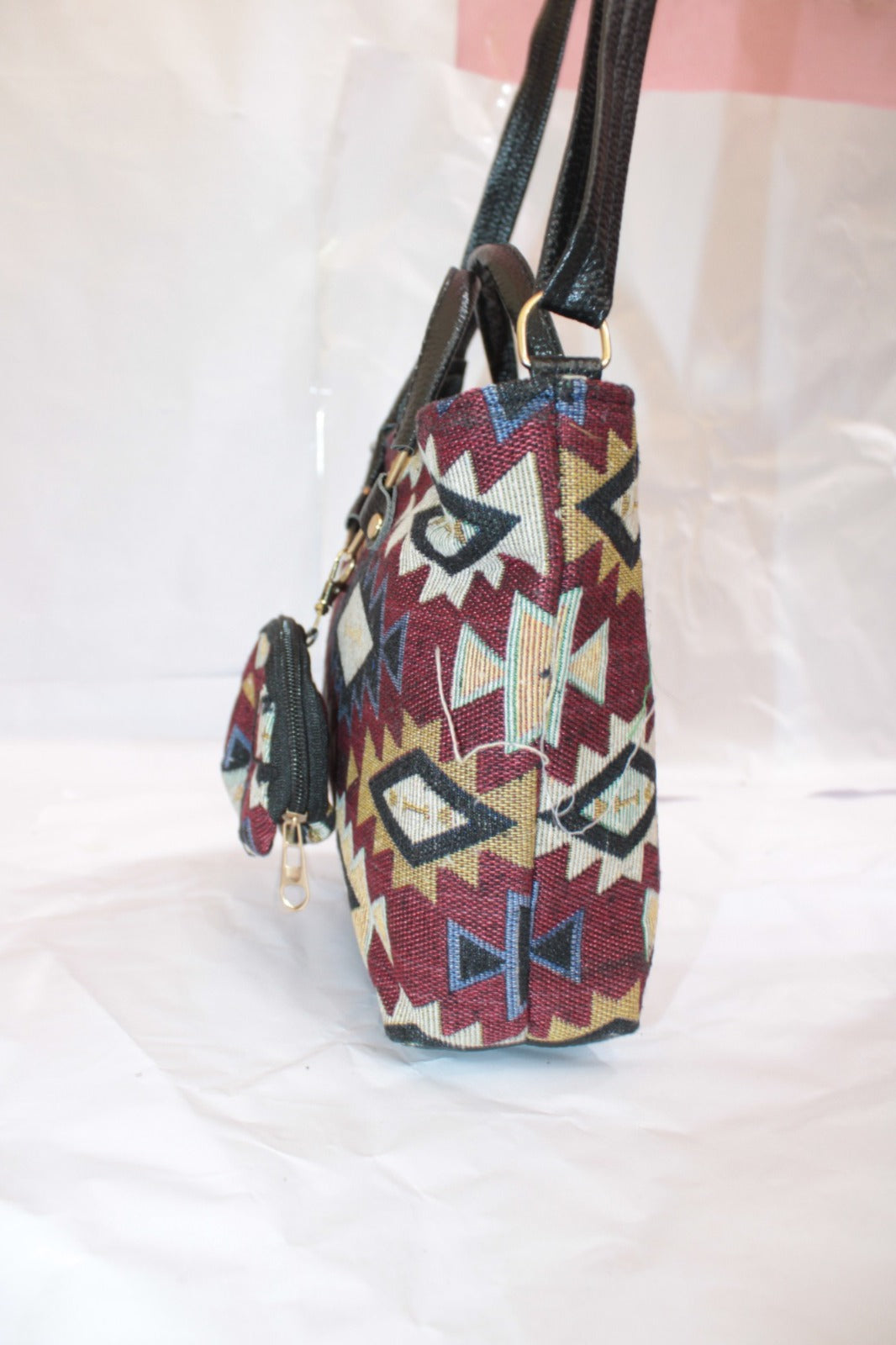 Gozya Handicraft Handbag and Shoulder Bag, Top Handle Satchel, and Spacious Zipper Compartment
