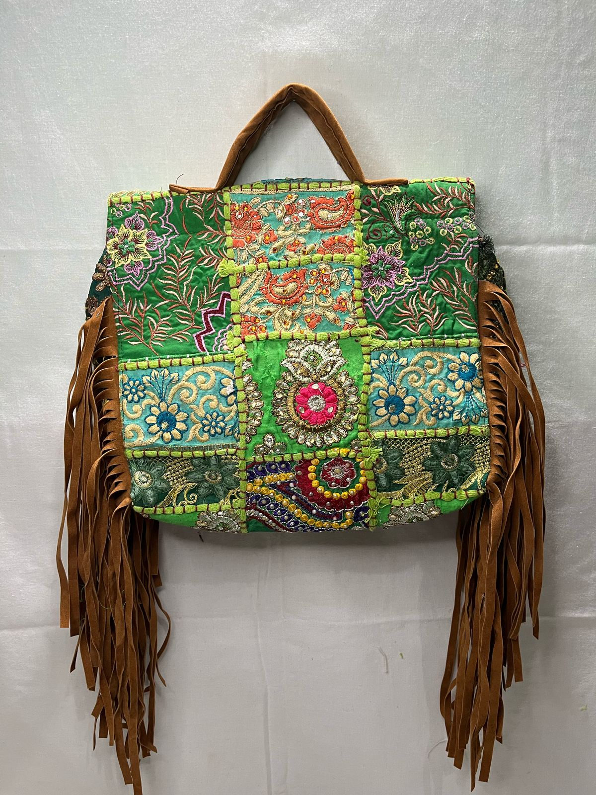 GOZYA Handcrafted Banjara Ethnic vintage Sling Bag Embroidered GZB14 Design Fringed with Strap Crossbody bag for Girls & Women