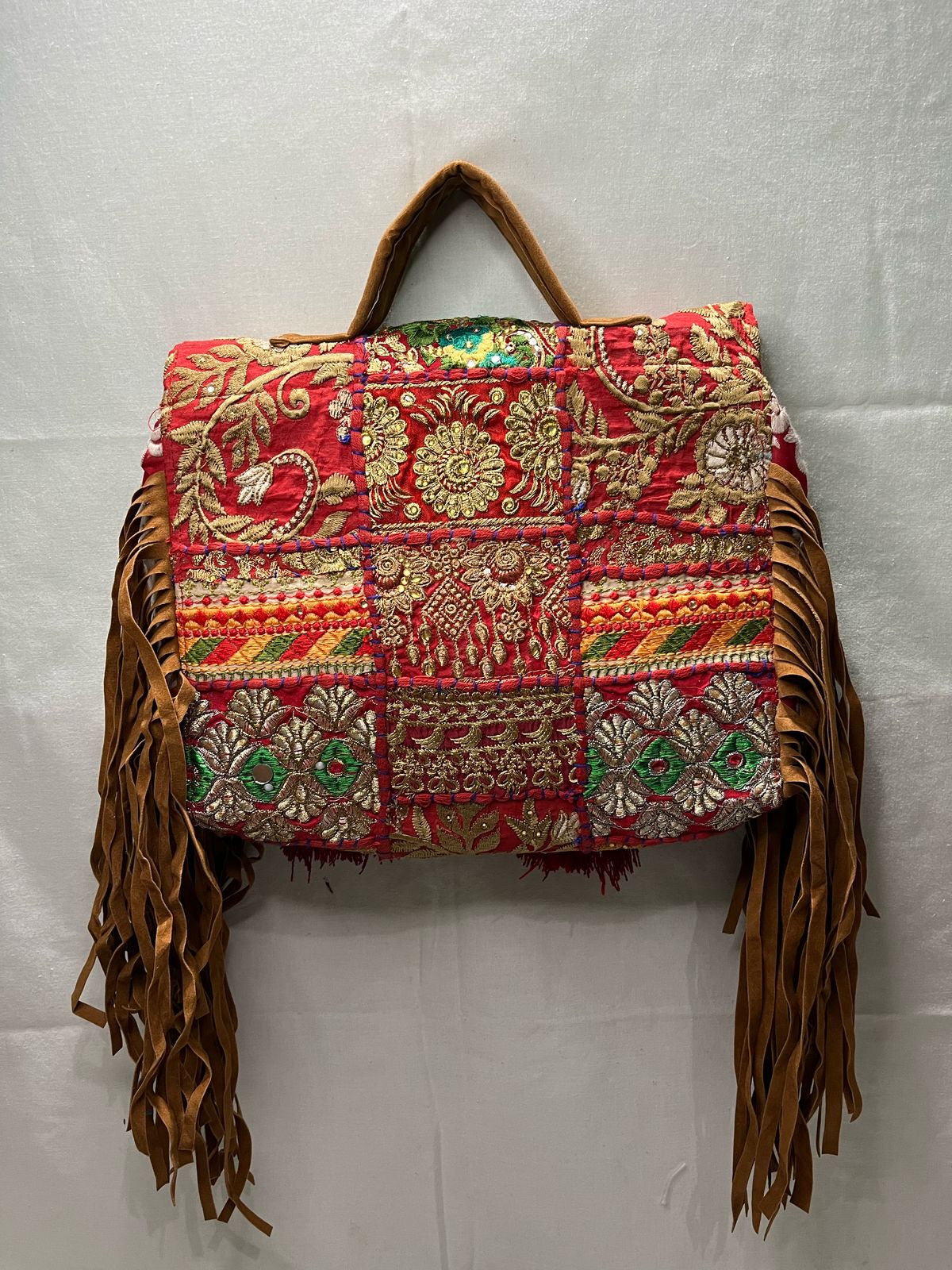 GOZYA Handcrafted Banjara Ethnic vintage Sling Bag Embroidered GZB15 Design Fringed with Strap Crossbody bag for Girls & Women
