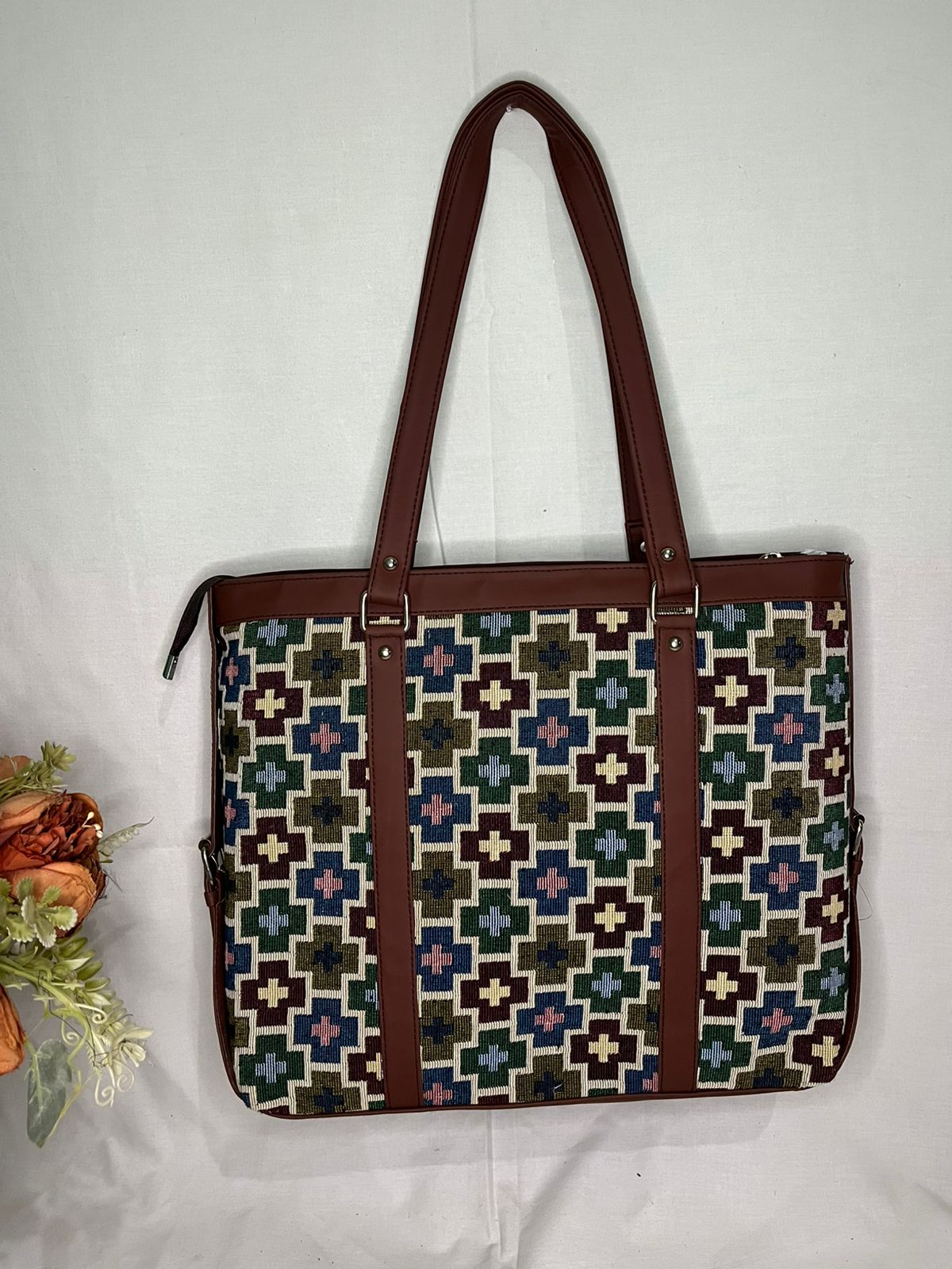 Gozya Vegan Leather Printed multicolor Handcraft Tote Bag with Elegant Design