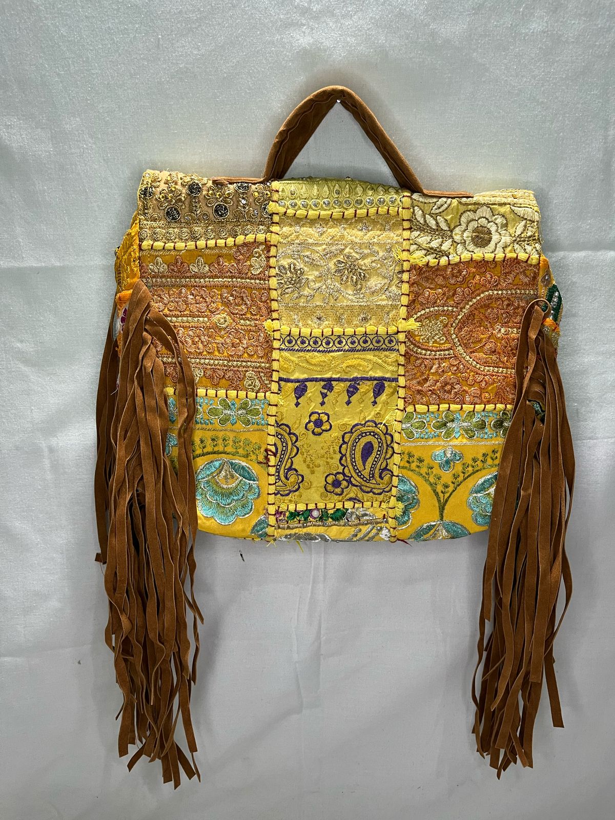 GOZYA Handcrafted Banjara Ethnic vintage Sling Bag Embroidered GZB2 Design Fringed with Strap Crossbody bag for Girls & Women