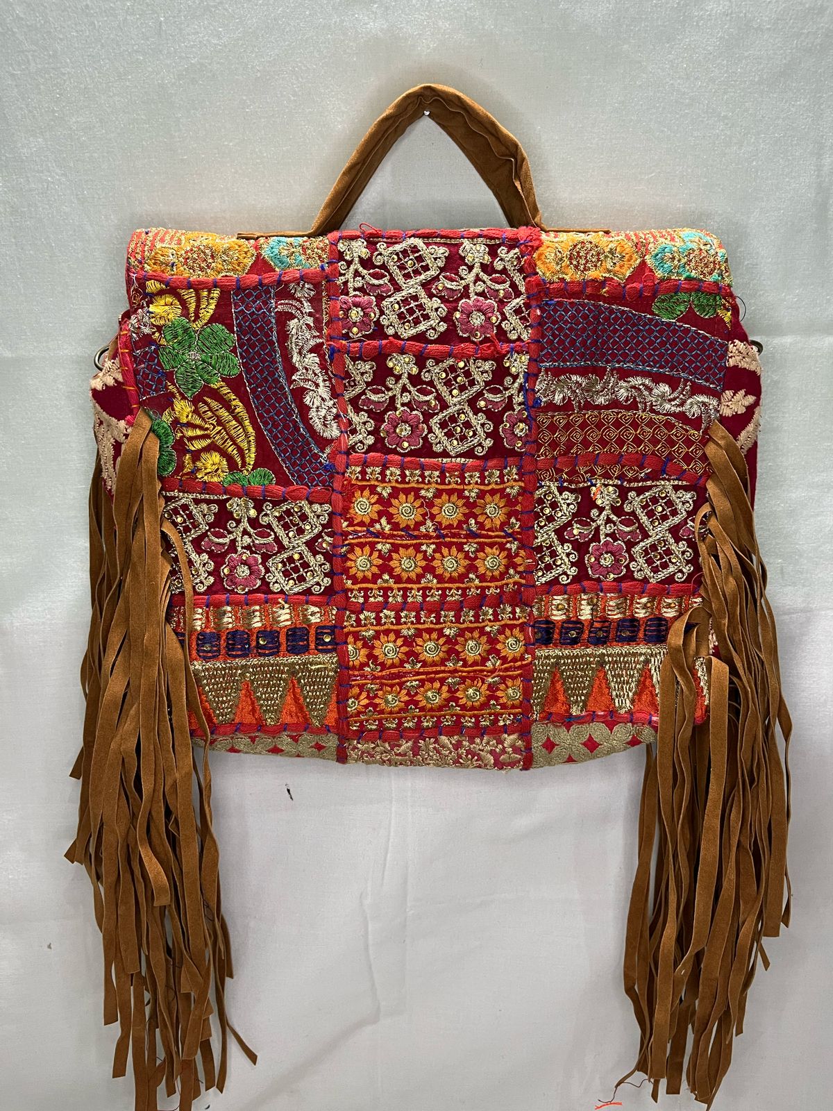 GOZYA Handcrafted Banjara Ethnic vintage Sling Bag Embroidered GZB3 Design Fringed with Strap Crossbody bag for Girls & Women