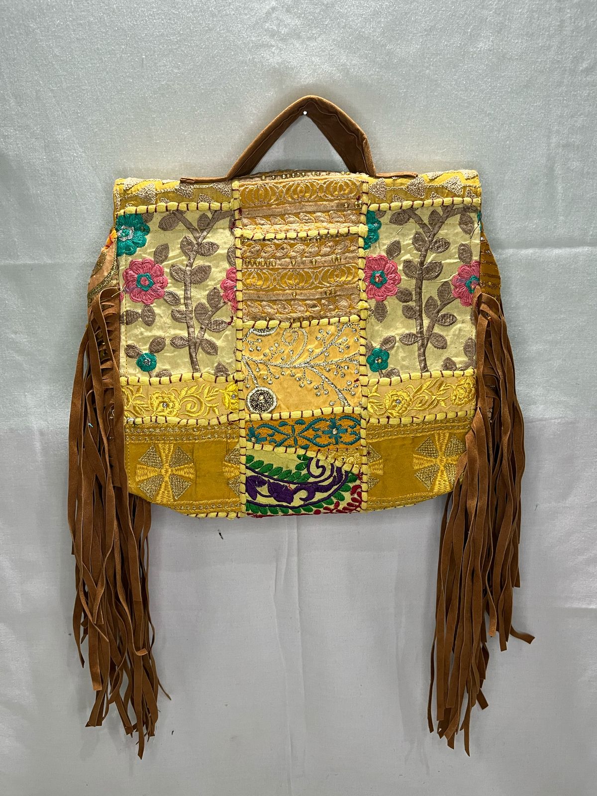 GOZYA Handcrafted Banjara Ethnic vintage Sling Bag Embroidered GZB5 Design Fringed with Strap Crossbody bag for Girls & Women