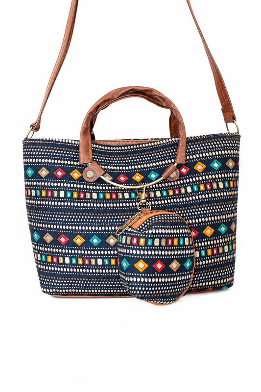 Gozya Handicraft Handbag and Shoulder Bag, Top Handle Satchel, and Spacious Zipper Compartment