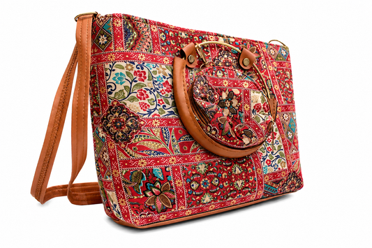 Gozya Handicraft Handbag and Shoulder Bag, Top Handle Satchel, and Spacious Zipper Compartment