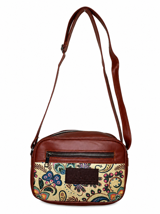 Gozya Handmade Vegan Leather Women's Sling Cross-Body Bags With Adjustable Shoulder Strap