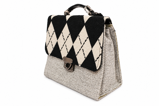 Gozya Textured Argyle Top-Handle Handbag