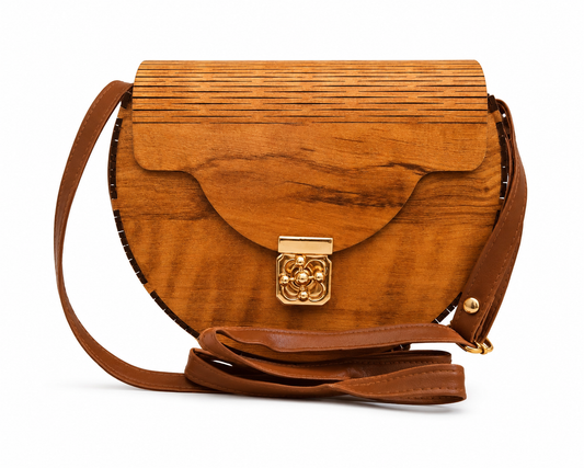 Gozya Epic Sling Boxy Design Wooden Handcraft Bags with Elegant Design