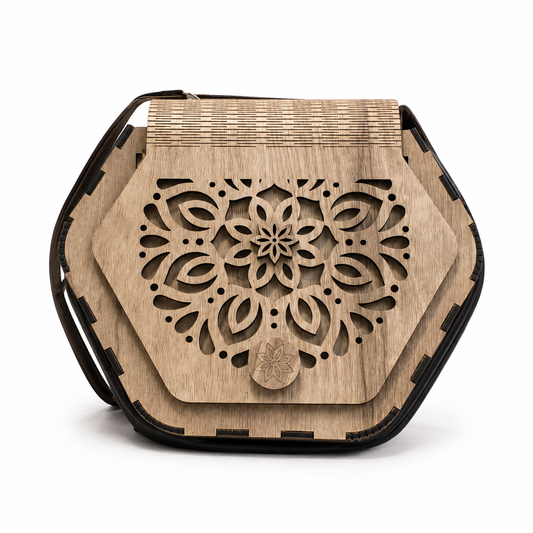 Gozya Epic Floral Wooden Handcraft Sling Bag with Elegant Design