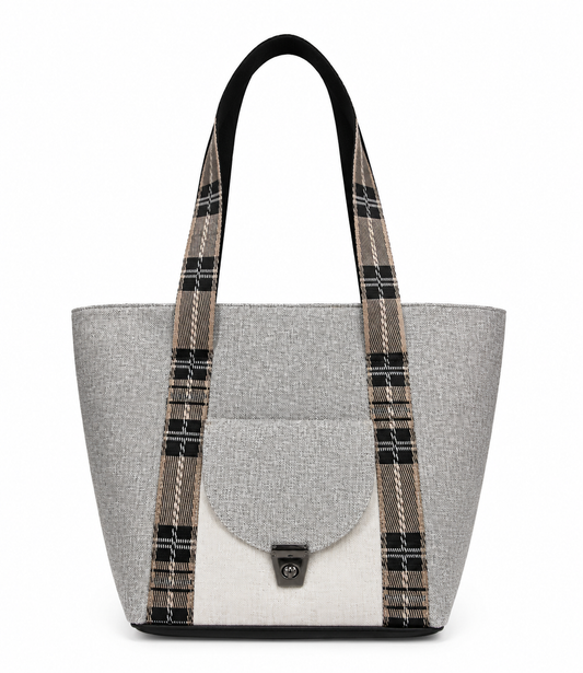 Gozya white Tote Bag handcrafted with elegant Design