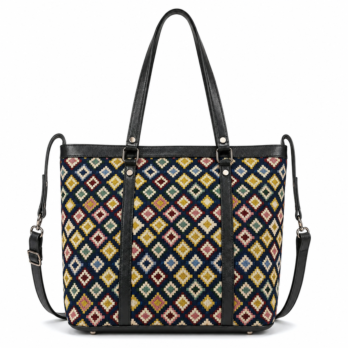 Gozya multicolor block print Tote Bag handcrafted with elegant Design