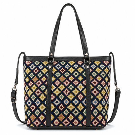 Gozya multicolor block print Tote Bag handcrafted with elegant Design