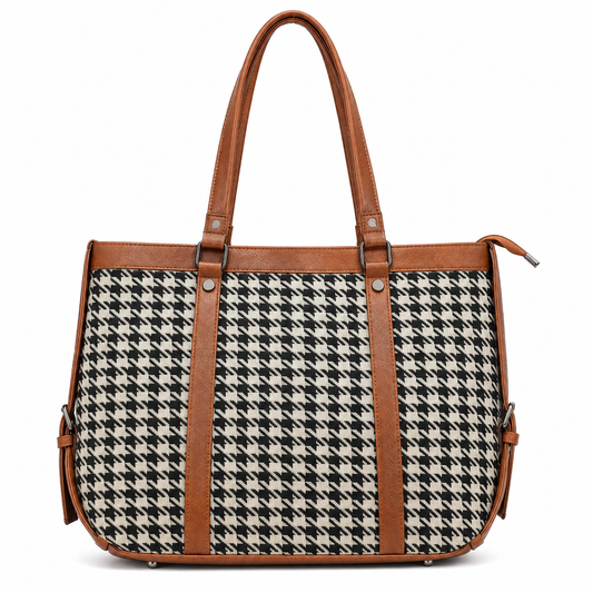 Gozya Handcraft Tote Bag with Brown & Black Combination