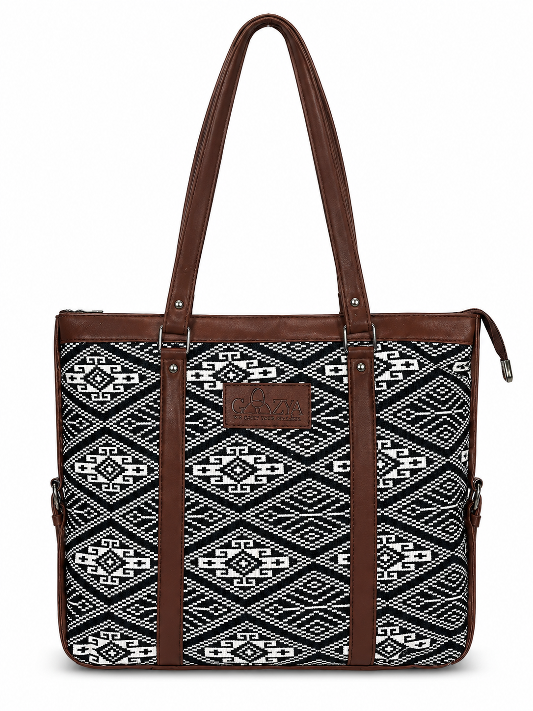 Gozya Vegan Leather Printed Handcraft Tote Bag with Elegant Design