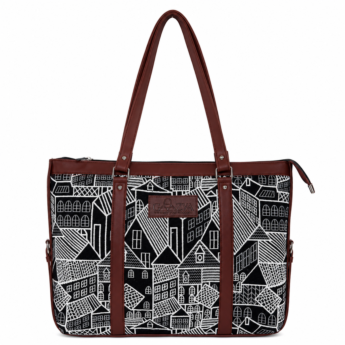 Gozya Vegan Leather line Printed Handcraft Tote Bag with Elegant Design