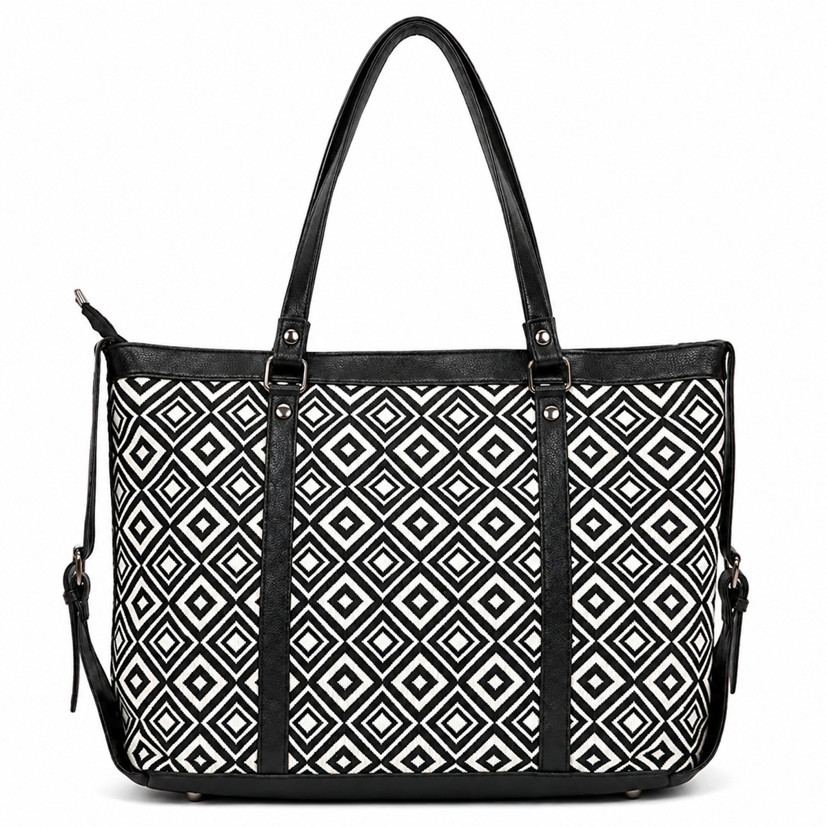 Gozya Handcraft tote bag with black and white combination