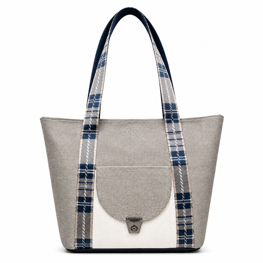Gozya white Tote Bag handcrafted with elegant Design