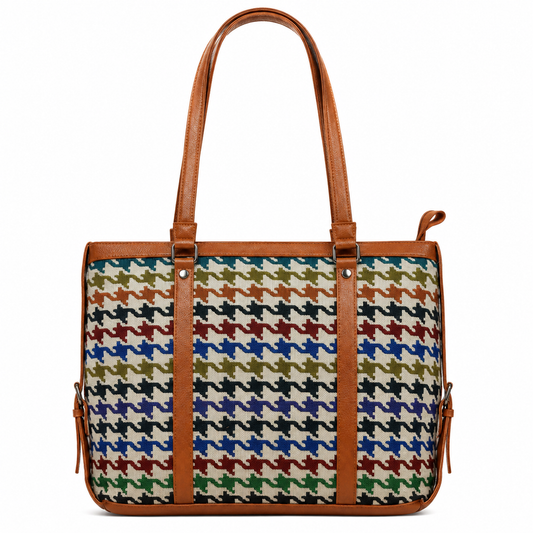 Gozya Handcrafted tote bag with rainbow design