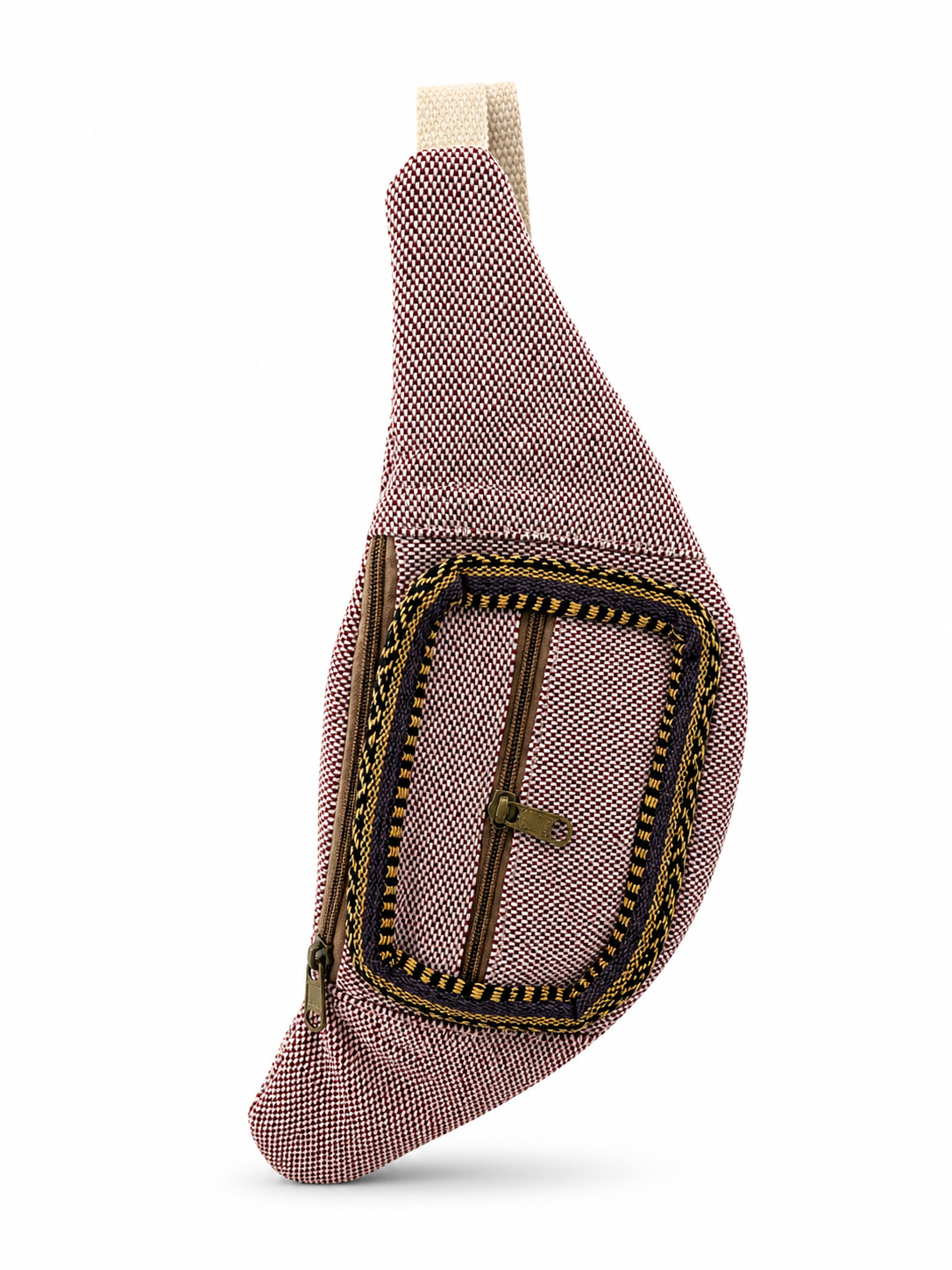 GOZYA Himalayan Travel Waist Bag for Men & Women, Handcrafted Fanny Pack for Men with 100% Pure Hemp Fabric, Durable