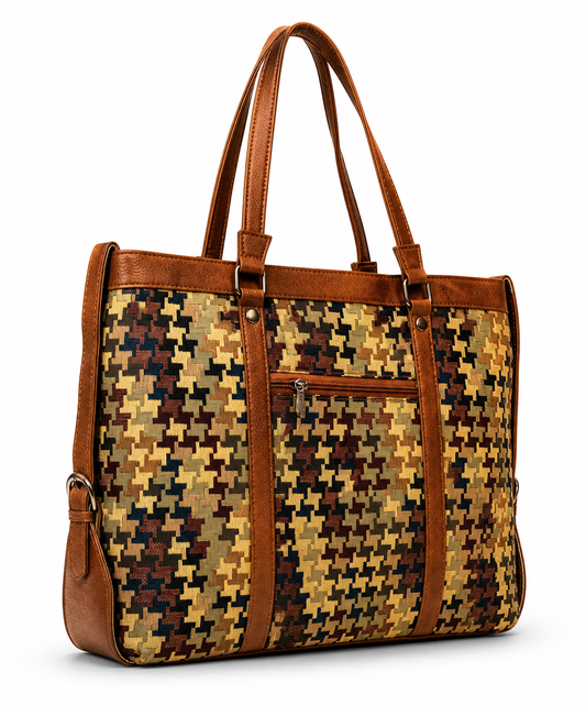 Gozya Handcrafted tote bag with multicolor design