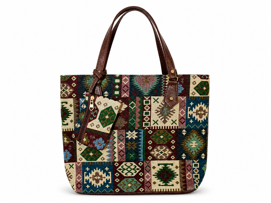 Gozya multicolor print with Rajasthani trend Tote Bag handcrafted with elegant Design