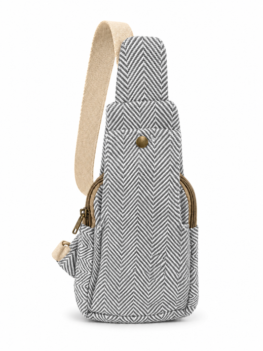 Gozya Natural Hemp Stylish Crossbody Shoulder bag Backpack Adjustable Strap for Men & Women with multi utility pouch