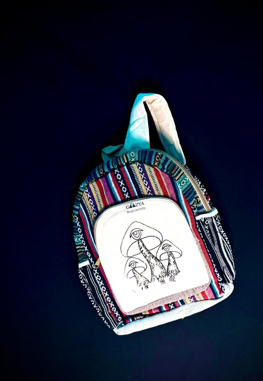 GOZYA Handcrafted Mushroom Art Backpack