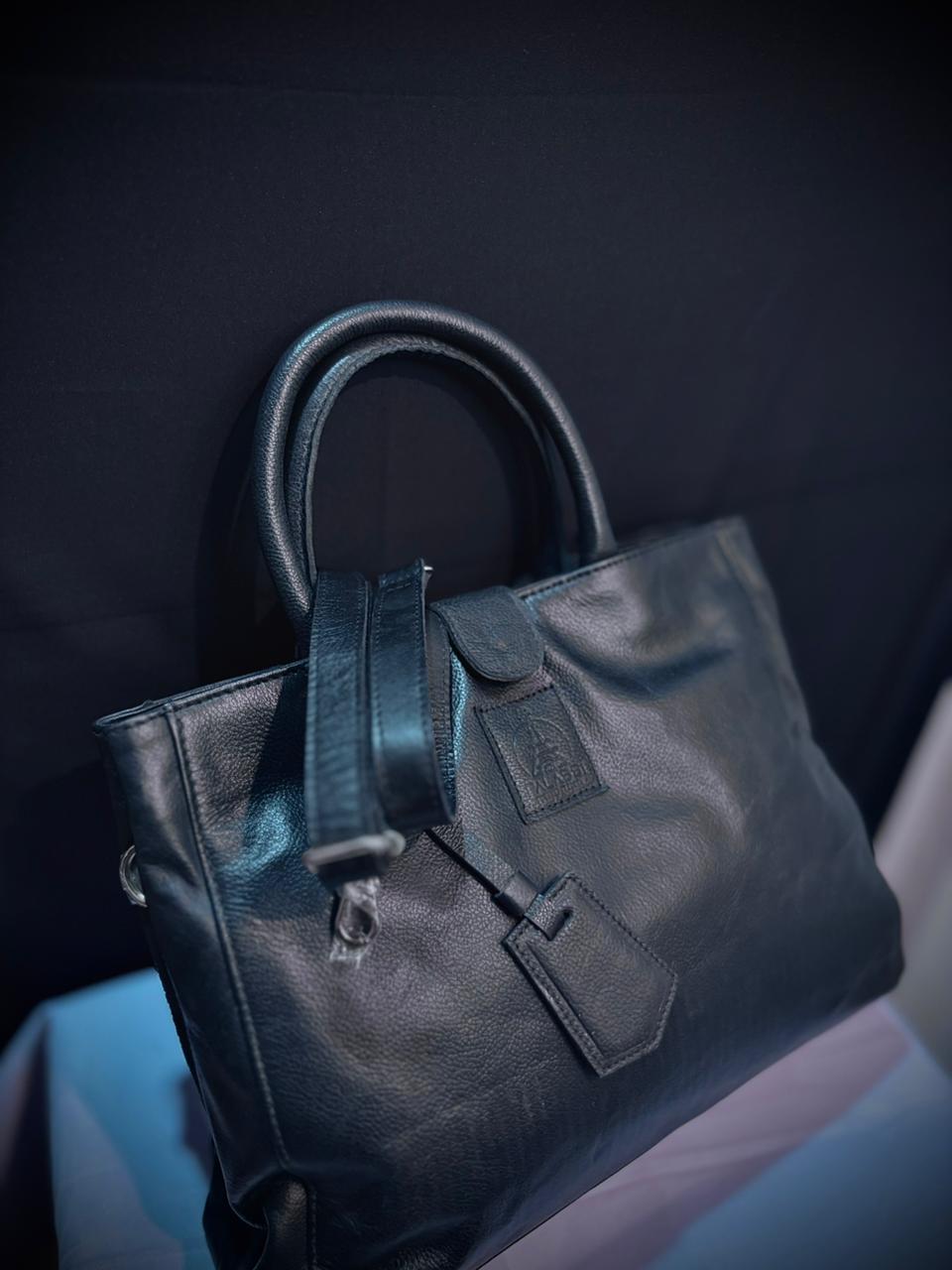 Noir Executive Leather Tote