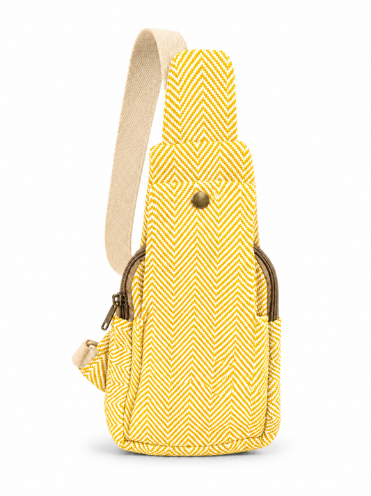 Gozya Natural Hemp Stylish Crossbody Shoulder bag Backpack Adjustable Strap for Men & Women with multi utility pouch