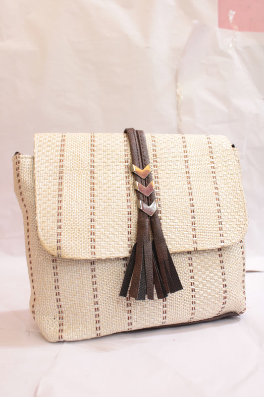 Gozya Handcraft white color Sling Bag  with Elegant Design