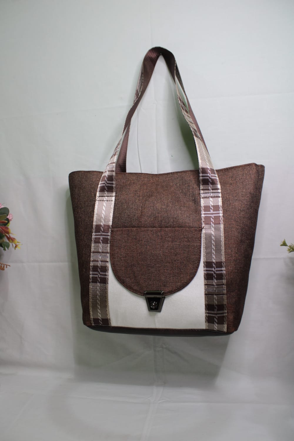 Gozya Brown Tote Bag handcrafted with elegant Design