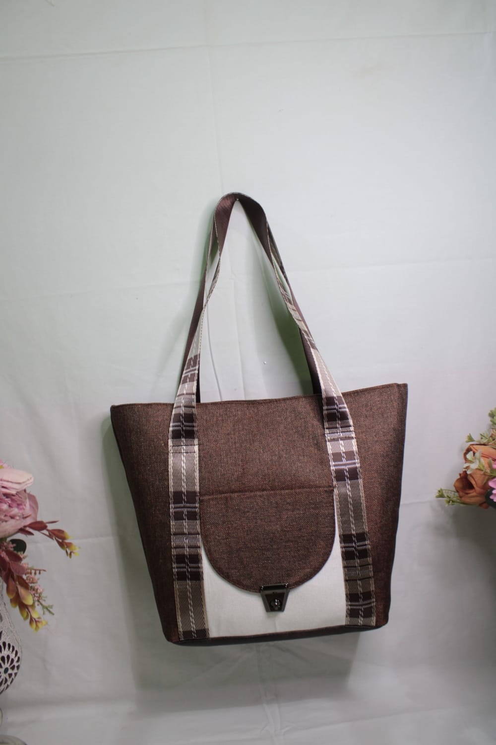 Gozya Brown Tote Bag handcrafted with elegant Design