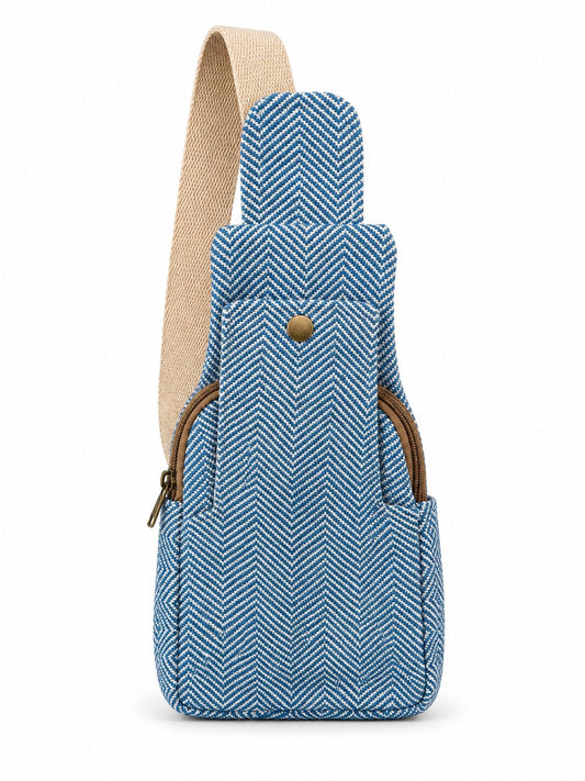 Gozya Natural Hemp Stylish Crossbody Shoulder bag Backpack Adjustable Strap for Men & Women with multi utility pouch