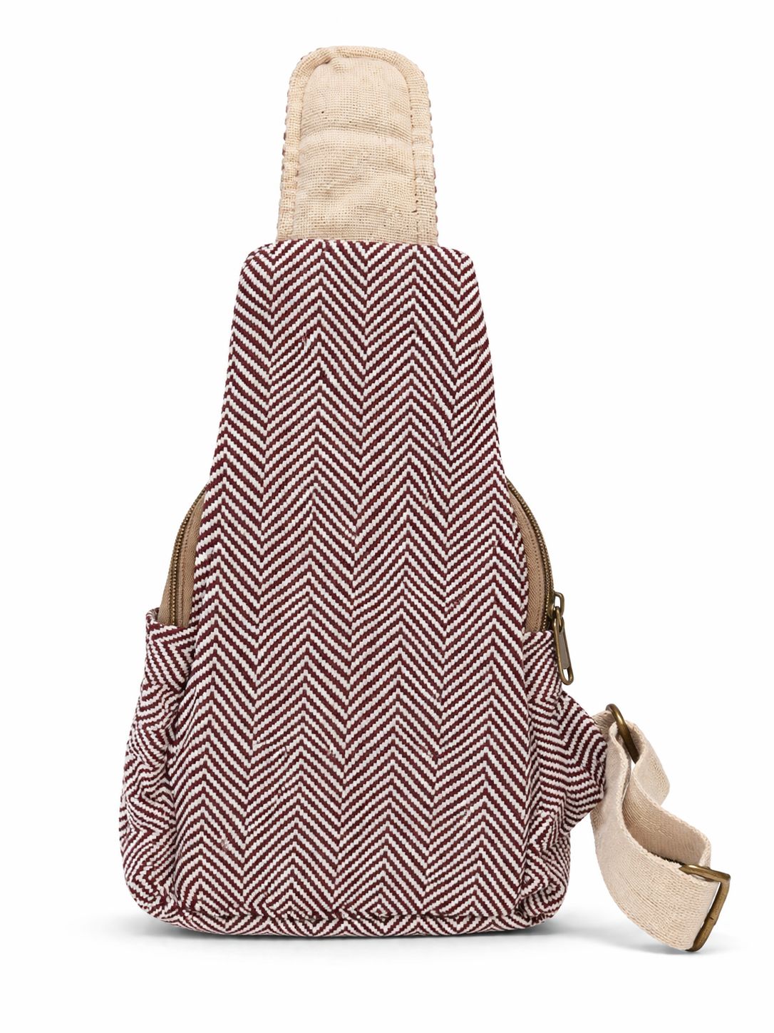 Gozya Natural Hemp Stylish Crossbody Shoulder bag Backpack Adjustable Strap for Men & Women with multi utility pouch