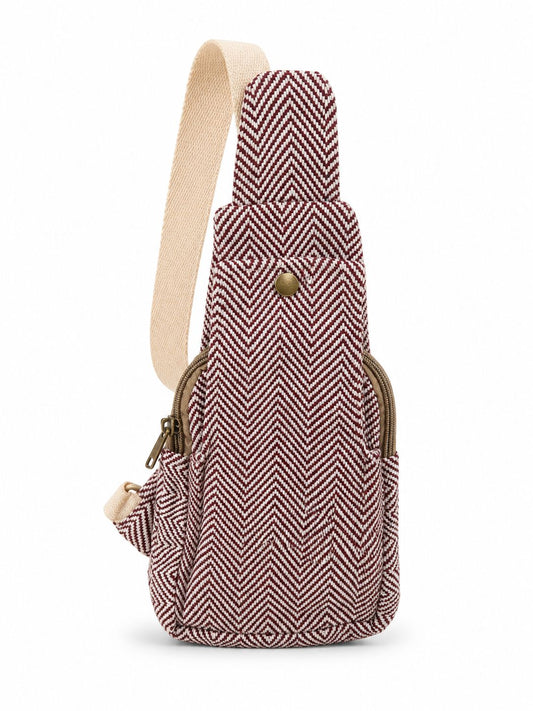 Gozya Natural Hemp Stylish Crossbody Shoulder bag Backpack Adjustable Strap for Men & Women with multi utility pouch